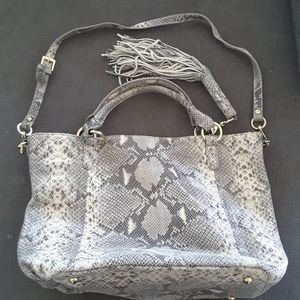 GILI Leather faux snakeskin tote